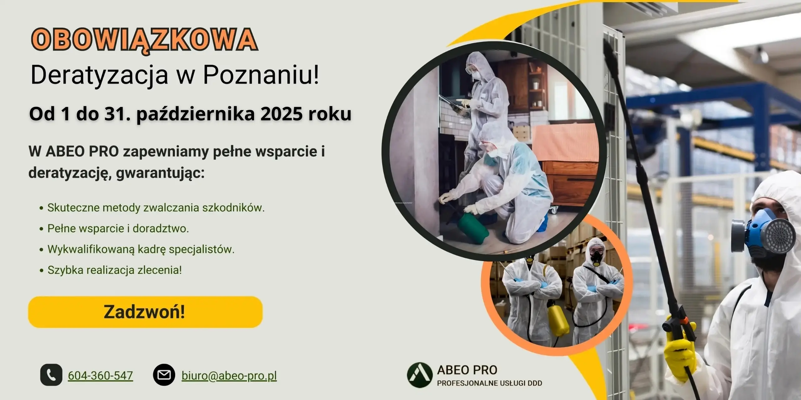 akcja deratyzacyjna w Poznaniu, obowiązkowa deratyzacja Poznań, deratyzacja Poznań